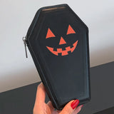 Weiyinxing Coffin Shaped Dark Bolsas Halloween Pumpkin Women Wallet Gothic Skull Multipurpose Cell Phone Purses Personalized Clutch