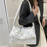 Weiyinxing Cotton Tote Bag Winter Puffy Quilted Handbags Women Nylon Padding Down Shoulder Bag 2024 Luxury Designer New Crossbody Bag