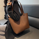 Weiyinxing High Capacity Leather Shoulder Side Bags for Women Winter 2024 Vintage Bucket Bags Lady Designer Handbags and Purses