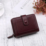 Weiyinxing Women Wallets 2024 New Luxury Brand Red Black Small Mini Coin Purse Hasp Card Holder Lady Wallet Zipper Female Leather Buckle