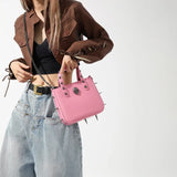 Weiyinxing Girls Punk Rivets Y2k Aesthetic Shoulder Bag Korean Gothic Cross Handbags Women Casual Vintage Crossbody Bags Trendy