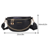 Weiyinxing Luxury Chest Bag For Women Leather Chest Waist Pack Travel Crossbody Female Half Moon Waist Belt Bag Ladies Fanny Packs