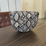 Weiyinxing Snake pattern PU Leather Women Saddle Bag Luxury Shoulder Bags Small Round Handbag lady Crossbody Messenger Bag bolso