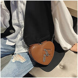 Weiyinxing Heart Blade Zipper Chain Crossbody Bags for Women Girl Casual Shoulder Purses Handbags Techwear Summer Wallet Goth