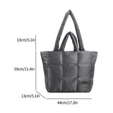 Weiyinxing Large Tote Padded Handbags Designer Quilted Women Shoulder Bags Luxury Nylon Down Cotton Crossbody Bag Winter Purse 2024