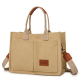 Weiyinxing Large Capacity Canvas Tote Bags for Women Work Commuting Carrying Bag College Style Student Outfit Book Shoulder Shopper Bag