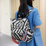 weiyinxing Larg Backpack Cow Zebra Women Leather Rucksack Women's Knapsack Travel Backpacks Shoulder School Bags Mochila Back Pack