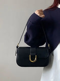 Weiyinxing Vintage Red Handbag Women Autumn High Street Elegance Pu Leather Shoulder Bag Purse Female Retro Solid Underarm Bags