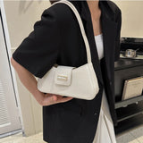 Weiyinxing Shoulder Bag for Women Simple Solid Color Underarm Bag Women's Buckle Handbag and Purse Fashion Small Top-handle Bags