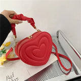 Weiyinxing 2024 Fashion Heart-shaped Lovely Shoulder Bags for Women PU Leather Female Crossbody Bags Vintage Casual Hand Bags