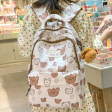 Weiyinxing Kawaii Waterproof Lady Cartoon Printing Women Cute School Bag Female Travel College Backpack Girl Laptop Book Bags Nylon