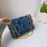 Weiyinxing Big Denim Chain Crossbody Bags for Women 2024 Designer Travel Lady Underarm Shoulder Side Bag Female Handbags