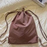 Weiyinxing Korean Nylon Drawstring Backpack Black Pink Carrying Backpacks Causal Students High School Ins Style Women's Bag