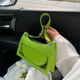 Weiyinxing Out Design Women Underarm Bags Solid Colour Zipper Casual Female Handbags Simple Trend Chain Ladies Trapeze Bags