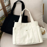 Weiyinxing Capacity Canvas Tote Bags for Work Commuting Carrying Bag College Style Student Outfit Book Shoulder Bag Bolsos Para Mujer