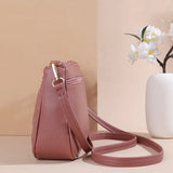 Weiyinxing Leather Crossbody Bags Zipper New Fashion Shoulder Bag for Women Large Capacity Embroidery Thread Small Purse and Handbags