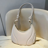 Weiyinxing Solid Color Saddle Bag High Quality Leather Shoulder Bags for Women Y2K Simple Ladies Crossbody Bag Designer Hobos Handbag