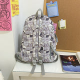 Weiyinxing Female Cartoon Print Book Bag Fashion Women Cute Leisure School Bag Girl Graffiti Laptop Backpack Lady Travel College Trendy