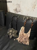 Weiyinxing Lace Rose Instagram Underarm Bag 2024 New Large Capacity Tote Bags Single Shoulder Handbag for Women