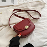 Weiyinxing Retro Shoulder Crossbody Bags For Women Metal Hasp Solid Color Mini Messenger Saddle Bag 2024 Latest Trends Female Handbag