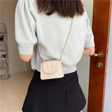 Weiyinxing Crossbody Bag Small Square Bag 2023Korean Version Women One Shoulder Handbag Summer New Style Chain Embossed Stone Grain