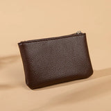Weiyinxing PU Leather Unisex Lychee Pattern Zipper Coin Purse Ultra-thin Short Card Coin Key Storage Bag Mini Purse §ܧà§ê§֧ݧ֧Ü §է֧ä§ã§ܧڧÛ