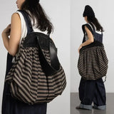 Weiyinxing Striped Bag Fashion High-capacity Design with Two Shoulders and One Shoulder Bag Spicy Girl New Backpacks