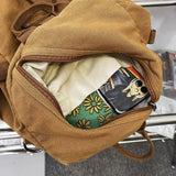 Weiyinxing Girl Travel Brown Bag Fashion Female College Student Backpack Small Cool Women School Bags Ladies Canvas Vintage Backpack