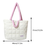 Weiyinxing Large Tote Padded Handbags Designer Quilted Women Shoulder Bags Luxury Nylon Down Cotton Crossbody Bag Winter Purse 2024
