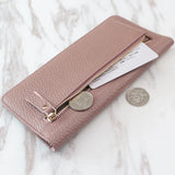 Weiyinxing Leather Women Wallet Fashion Solid Color Coin Purse Multifunctional Cowhide Female Long Women Purses Zipper Card Holder
