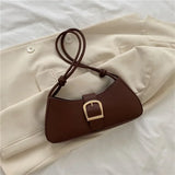 Weiyinxing Shoulder Bag for Women Simple Solid Color Underarm Bag Women's Buckle Handbag and Purse Fashion Small Top-handle Bags