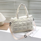 Weiyinxing Pad Cotton Shoulder Bag Large Capacity Dwon Handbag High Quality Cloth Bag Winter Hot Crossbody Bag Portable Purse Bol