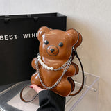 Weiyinxing Kawaii Bag Cute Cartoon Crossbody Bag For Women Fashion Doll Bag Handbag Purse Lady Girls Small Pu Leather Messenger Bag