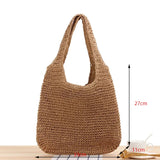 Weiyinxing Straw Bag Summer Handmade Beach Bag Large Capacity Shoulder Bag Vacation Rattan Totes Outdoors Seaside Handbag Bolsas