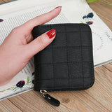 Weiyinxing Women Men Coin Purse Simple PU Leather Wallet Zipper Solid Color Bifold Design Daily Men Card Holder Accessories