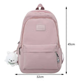 Weiyinxing Aesthetic Backpack Cute Student College Schoolbags Girls Kawaii Nylon Laptop Bagpack with Pendant Multi-Pocket Knapsack