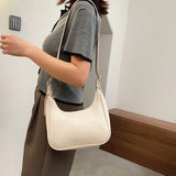 Weiyinxing Advanced Crescent-shaped Bag For Women PU Leather Shoulder Bag Solid Color Underarm Bag Designer Lady Handbag Purse