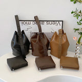 Weiyinxing 2 PCS/Set Fashion PU Leather Shoulder Bag for Women 2024 Tend Female Solid Color Shoulder Bag Handbags and Purses