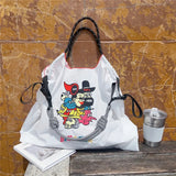 Weiyinxing Embroidery Women Shoulder Bag Designer Eco Bags for Women Rope Handle Handbags Drawstring Bag Reusable Shopper Tote