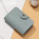 Weiyinxing 24 Slots Bits Card Holder Bag Simple Solid Color Pocket Case Women Men Credit ID Card Organizer Leather Cardholder Wallet