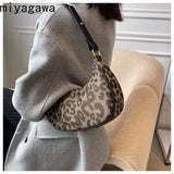 Weiyinxing Contrast Color Bag Women's 2024 New Fashion Leopard Underarm Bag Single Shoulder Oblique Straddle Handbag