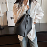 Weiyinxing PU Leather Shoulder Bags for Women 2024 Designer Korean Fashion Female Bucket Handbags Solid Color Crossbody Bags