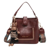 Weiyinxing Simple Small PU Leather Bucket Crossbody Bag for Women 2024 Designer Fashion Lady Luxury Black Shoulder Handbag