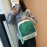Weiyinxing Contrast Sweet Y2k Bow Backpack Students Casual Kawaii Cute Schoolbags Women Transparent Backpacks Preppy Ita Bag