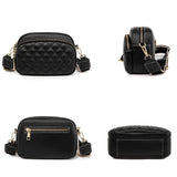 Weiyinxing Women Luxury Brand Shoulder Bags Woven Wide Shoulder Strap Handbags Fashion Lozenge Genuine Leather Female Messenger Bag Wallet