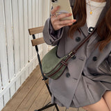 Weiyinxing Leather Women's Underarm Bag Retro Color Ladies Hobos Small Shoulder Bags Purse Handbags Female Half Moon Crossbody Bag
