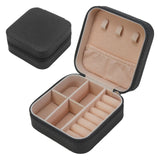 Weiyinxing Color Jewelry Organizer Leather Square Small Round Box Ring Earrings Portable Travel Jewelry Storage Lipstick Makeup Bag