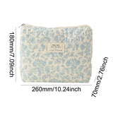Weiyinxing Women's Aesthetic Makeup Bag Quilted Cotton Toiletry Organizer Ladies Printed Cosmetic Pouch Large Capacity Storage Bag