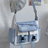 Weiyinxing Student School Bags For Women and Men Multipockets Nylon Crossbody Bags Women New Summer Messenger Bag Book Bag Bolso