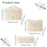 Weiyinxing Women's Aesthetic Makeup Bag Quilted Cotton Toiletry Organizer Ladies Printed Cosmetic Pouch Large Capacity Storage Bag